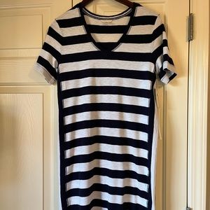 Caslon (Nordstrom) Slub Knit Dress, Navy/white stripes, NWT Size XS